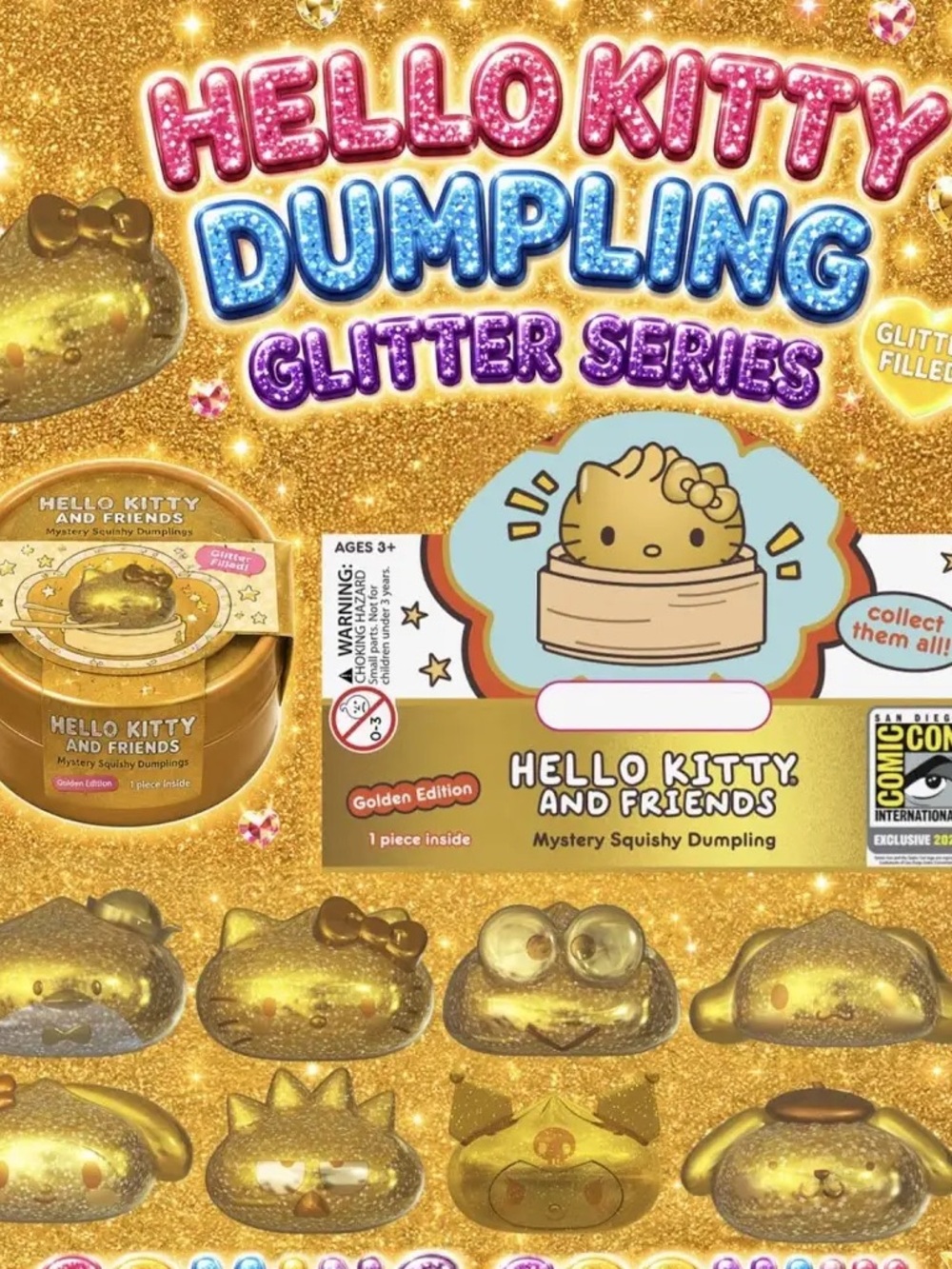 Exclusive Comic-con Hello Kitty Dumpling - Gold edition
